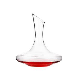 Hand blown Lead-free crystal red wine carafe round glass decanter