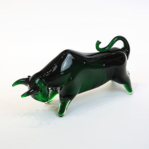 Crystal green animals fluorite bull for christmas glass crafts